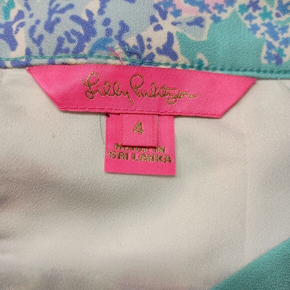 Lilly Pulitzer Capri Pants Womens 4 Multicolor Floral Straight Leg Beach Cruise - Picture 4 of 6